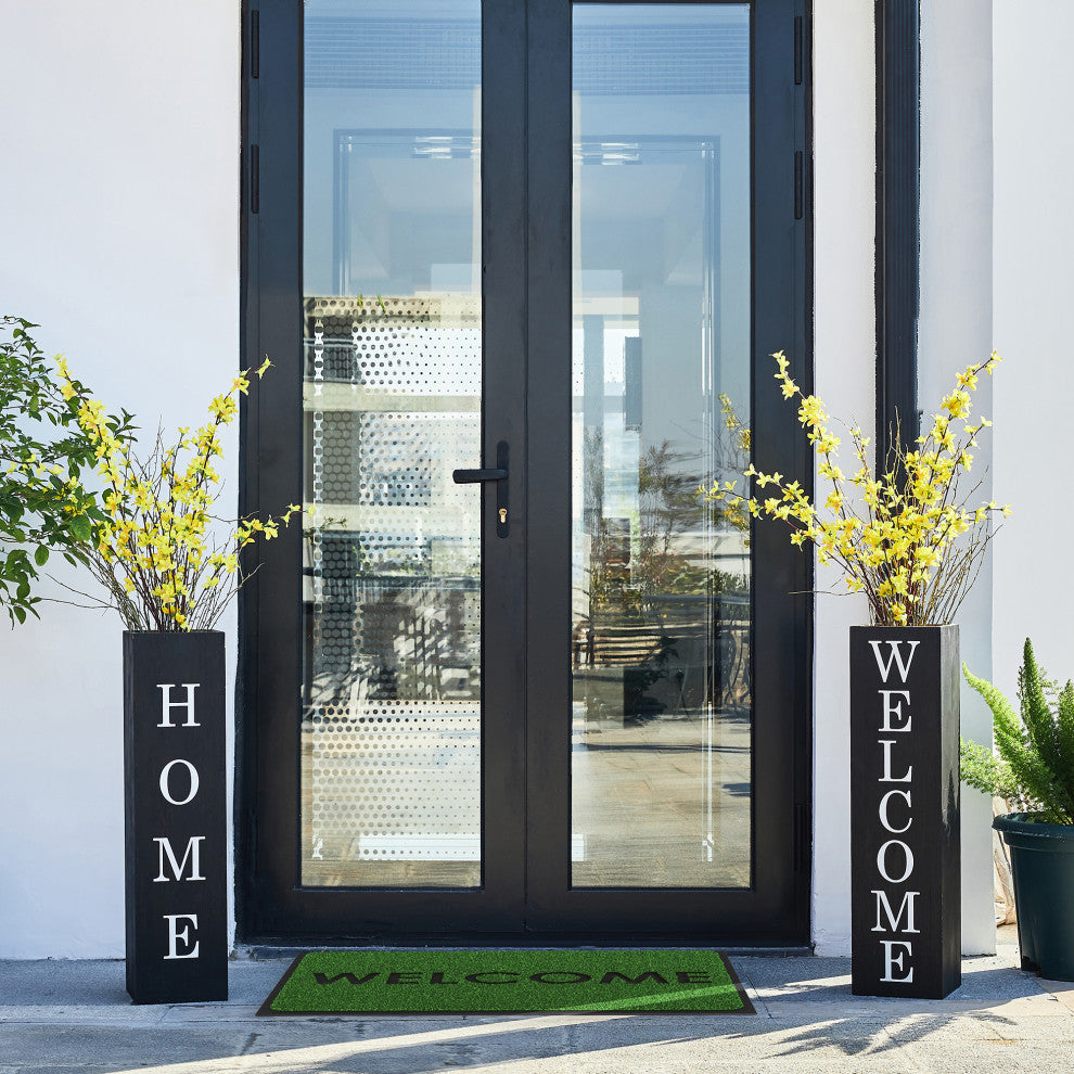 30"H Double Sided Solid Wood Black Boxed "Welcome Home" Porch Sign
