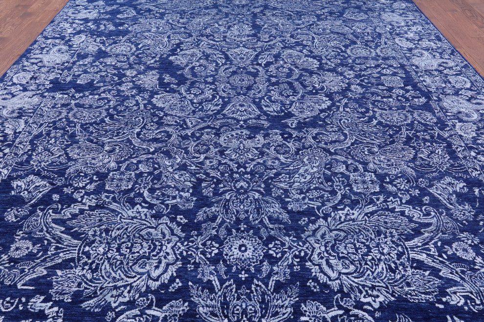 10' 2" X 14' 1" Handmade Wool and Silk Persian Rug Q8688