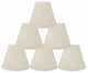 3x6x5" Linen Chandelier Lamp Shade, Natural, White Script, Set of 6