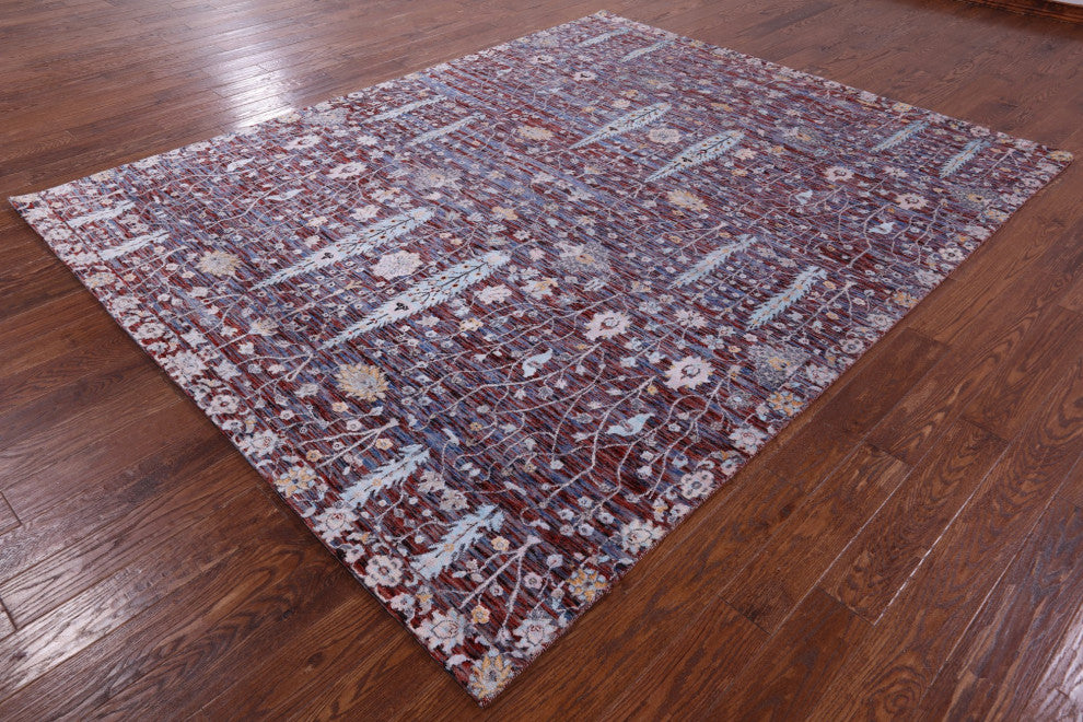 8' 0" X 10' 0" Persian Ziegler Wool and Silk Hand-Knotted Rug Q11795