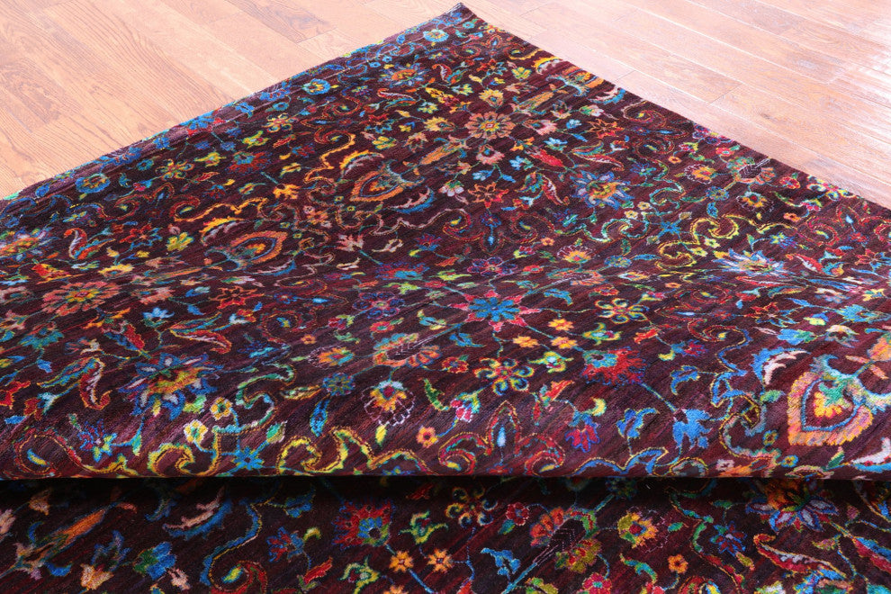 8' 0" X 9' 11" Persian Silk Handmade Rug Q5955