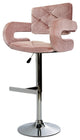 Vera Diamond Tufted Vanity Stool, Pink Velvet