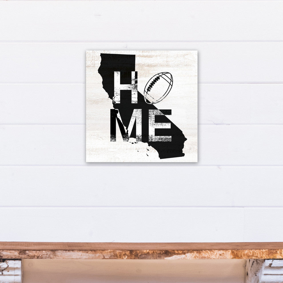 California Football State Pride 16x16 Canvas Wall Art, White/Black