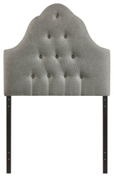 Modern Contemporary Twin Size Fabric Headboard, Gray Fabric