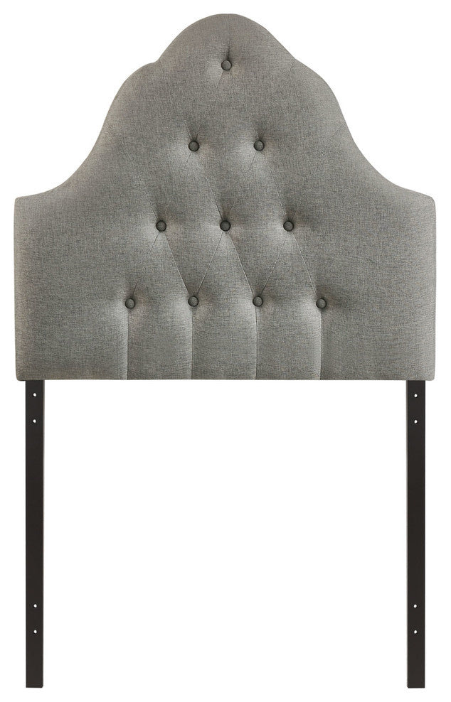 Modern Contemporary Twin Size Fabric Headboard, Gray Fabric