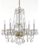 Traditional Crystal 6-Light 25" Traditional Chandelier in Polished Brass with