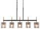 LNC Tucana Polished Gold and Matte Black Modern Kitchen Island Light, 5 Light