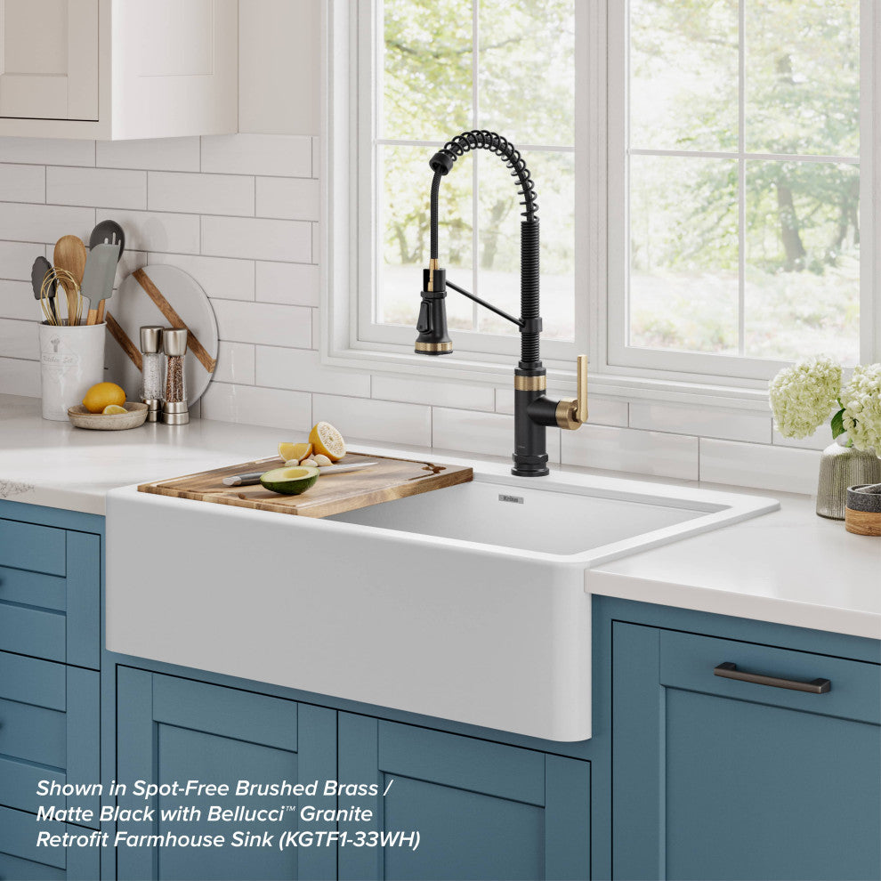 KRAUS Allyn Commercial Style 2-Function 1-Handle Pull Down Kitchen Faucet MB