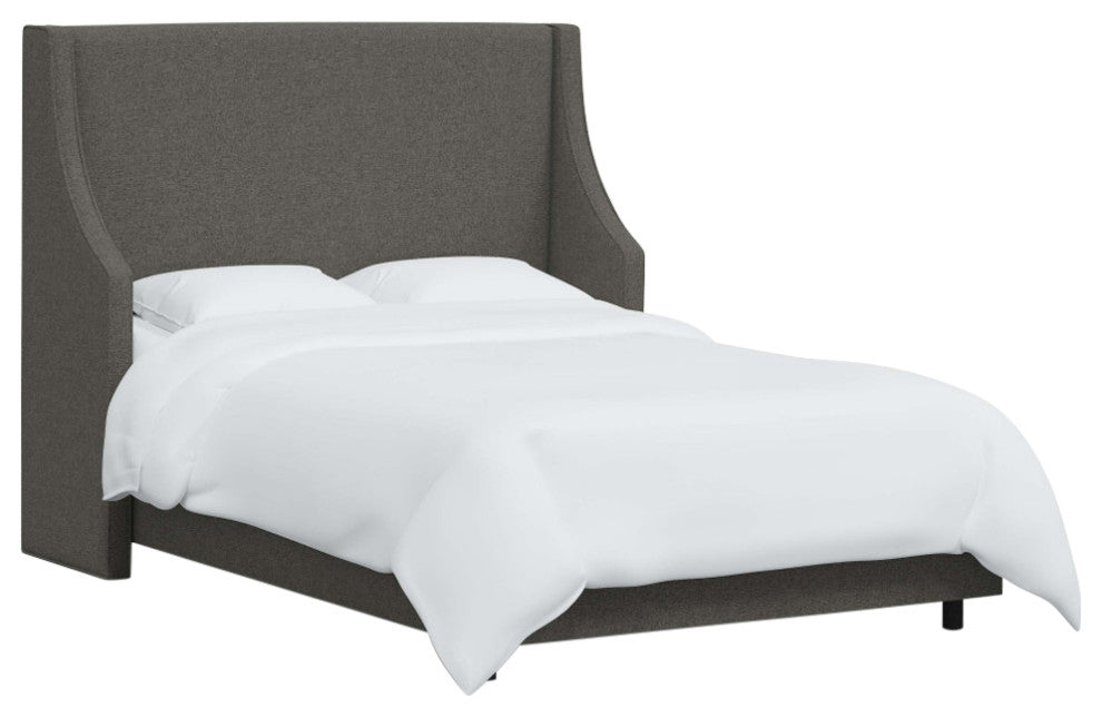 Fully Upholstered Wingback Bed, Zuma Charcoal, King