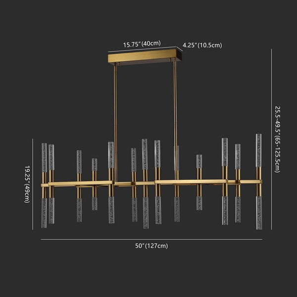 Safavieh Couture Evaria Acrylic Tube Chandelier, Gold