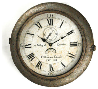Iron Clock, Rustic Zinc
