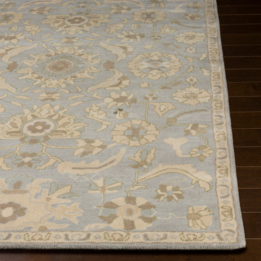 Surya Caesar CAE-1162 Traditional Area Rug, Light Gray, 4' Square