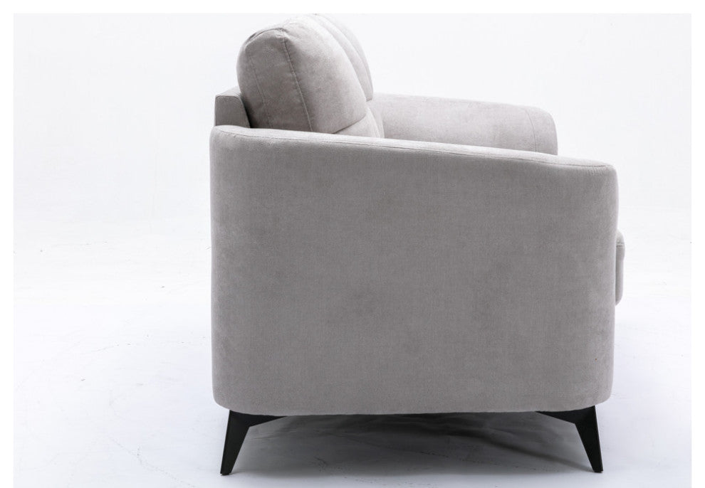 Callie Woven Fabric Loveseat, Light Gray