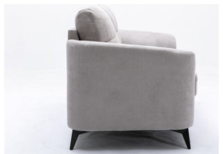 Callie Woven Fabric Loveseat, Light Gray