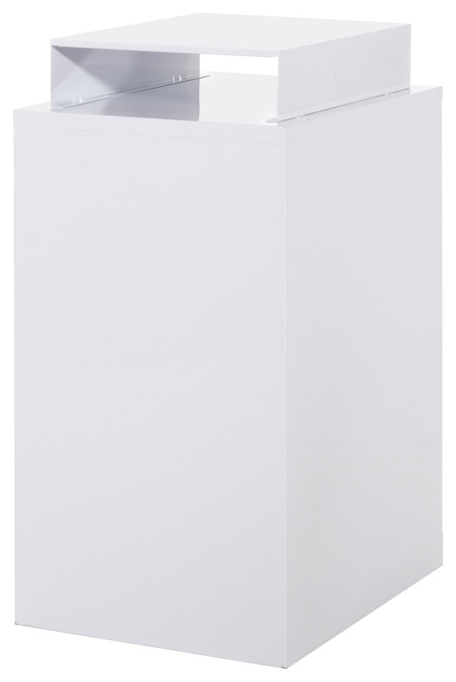 3 Drawer Locking Metal File Cabinet With Top Shelf, White