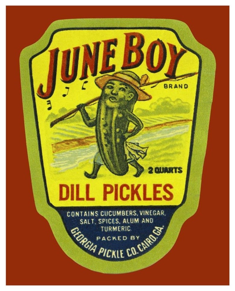 "June Boy Dill Pickles" Digital Paper Print by Retrolabel, 31"x38"