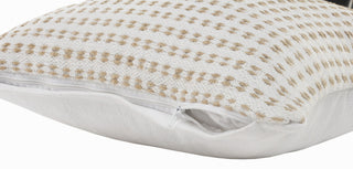 Ivory and Jute Interwoven Throw Pillow