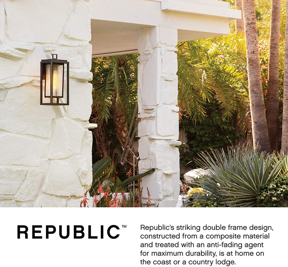 Hinkley 12" Republic Small Outdoor Wall Mount Lantern, Oil-Rubbed Bronze