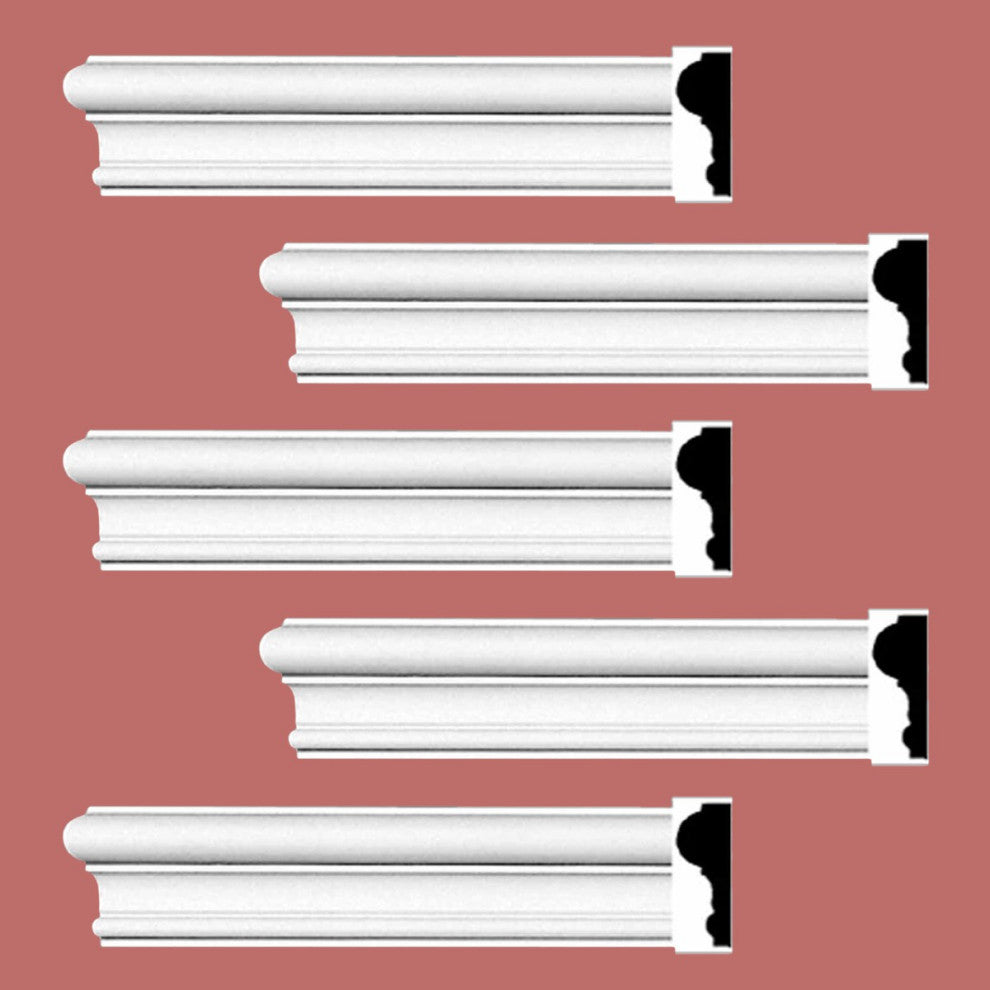 Cornice White Urethane Simple Design 5 Pieces Totaling 480" Length