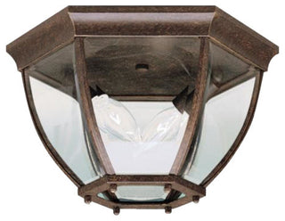 Kichler Outdoor Ceiling 2-Light, Tannery Bronze, Clear Beveled