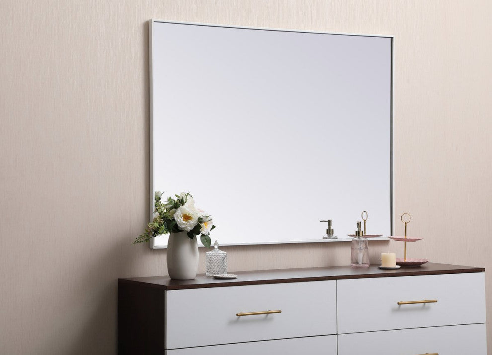 Elegant MR43648WH Metal Frame Rectangle Mirror 36"X48", White