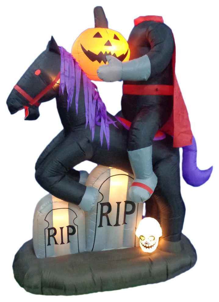 Headless Horse With Pumpkin and Tombstone, 6.7''