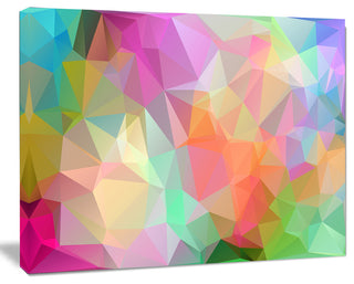 Multi Color Polygonal Mosaic Pattern, Oversized Abstract Canvas Art Print, 60x40