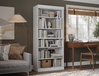 100% Solid Wood 71.5" Tall Bookcase, White