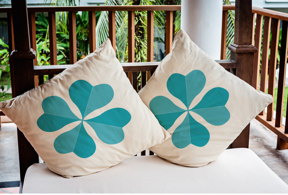 Lucky Clover St. Patrick's Day Indoor/Outdoor Pillow, Explorer Blue, 20x20"