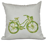 Life Cycle, Geometric Print Pillow, Light Green, 26"x26"