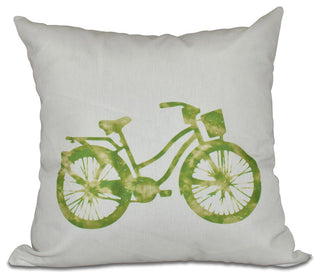 Life Cycle, Geometric Print Pillow, Light Green, 26"x26"