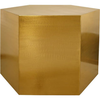 Hexagon Coffee Table in Brushed Gold with Modular Metal Design