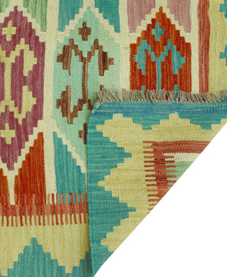 Sangat Flatweave Alicia Ivory/Gold Rug, 4'3 x 6'0