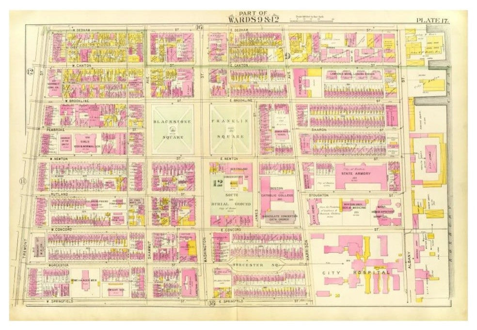 "Boston - Wards 9, 12, 1895" Paper Print by George Washington Bromley, 38"x26"