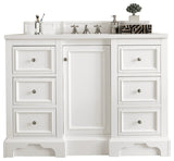 James Martin 825-V48-BW-3AF 48" Vanity In Bright White w/ Solid Surface Top