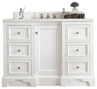 James Martin 825-V48-BW-3AF 48" Vanity In Bright White w/ Solid Surface Top