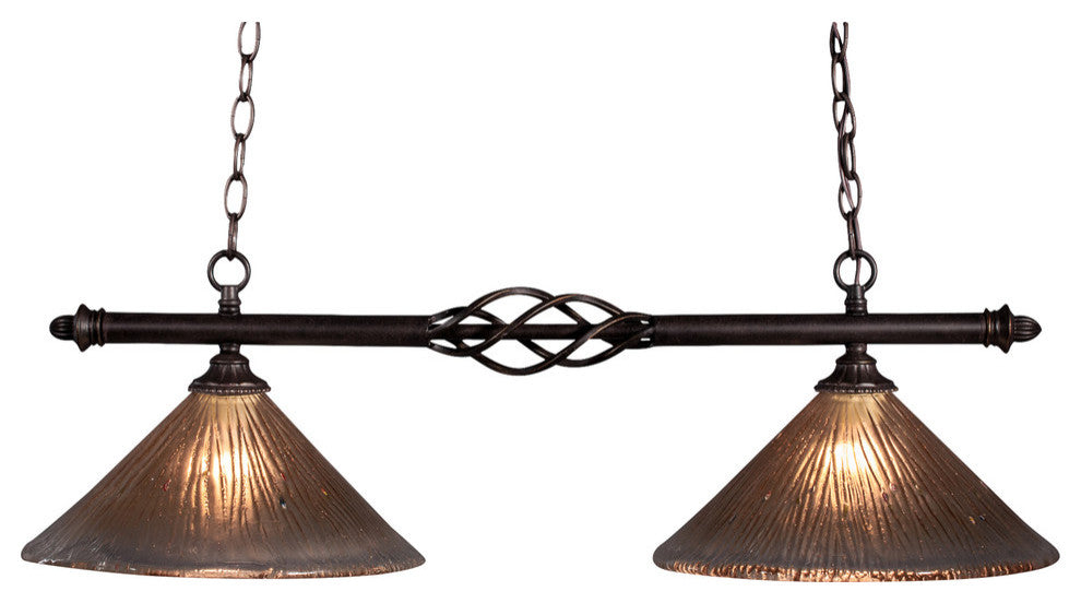 Elegante 2-Light Island Light, Amber Crystal