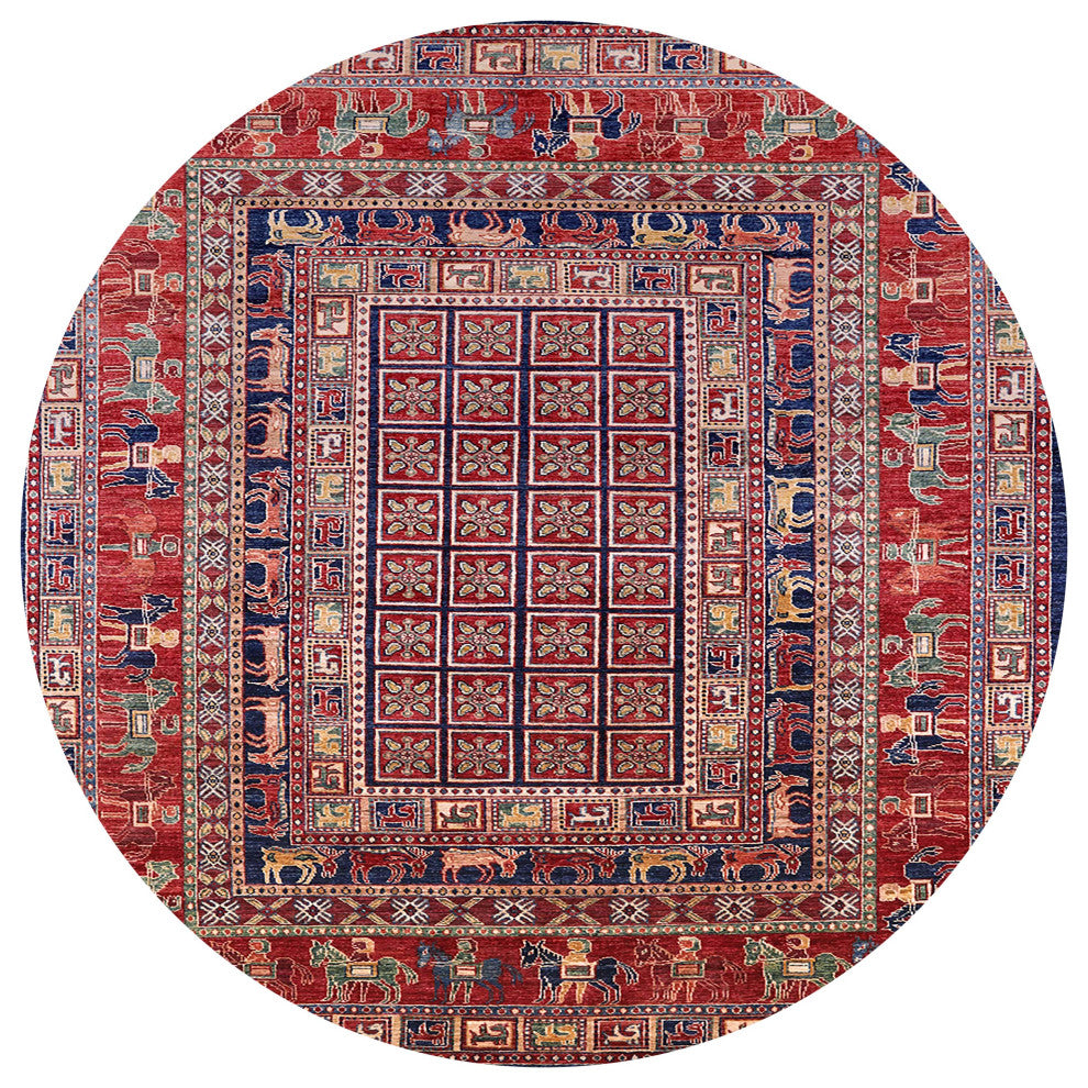 Ahgly Company Indoor Round Mid-Century Modern Area Rugs, 7' Round
