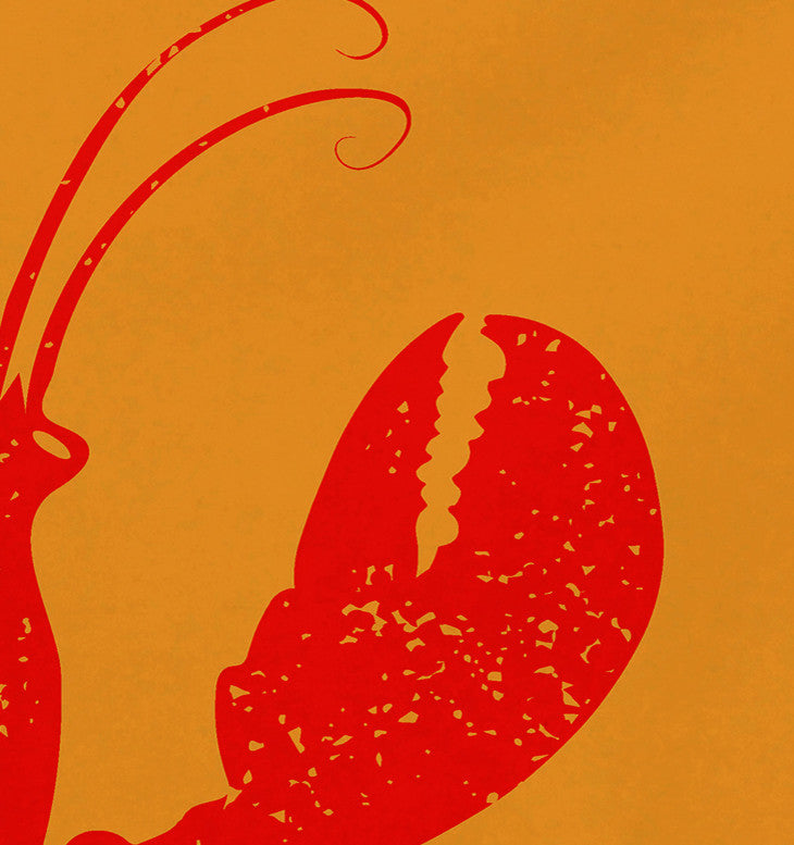 18"x14" Lobster, Animal Print Placemat, Yellow, Set of 4