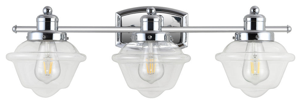 Orleans Iron LED Vanity Light, Chrome, 3 Bulb