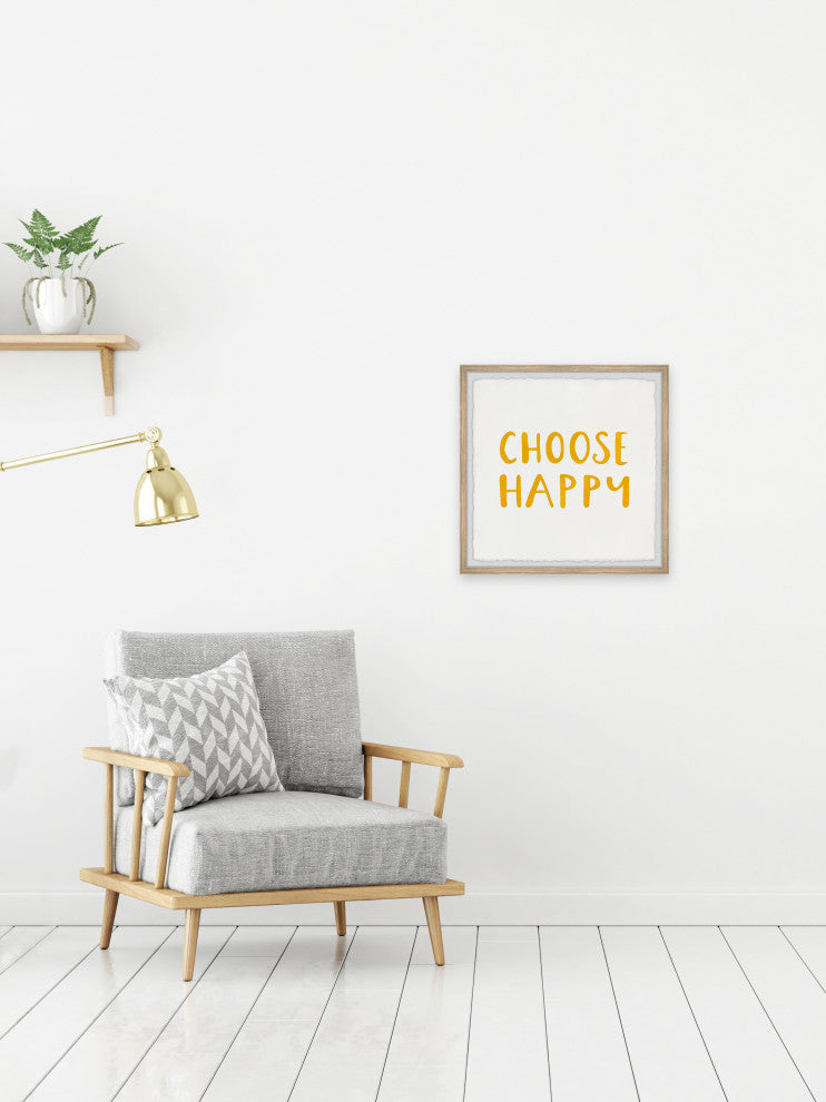 "Choose Happy II" Framed Painting Print, 32x32