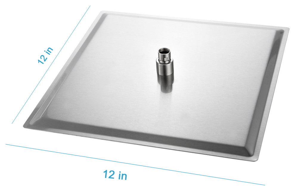 12 in SUS304 Stainless Steel Square Shower Head, Brushed Nickel