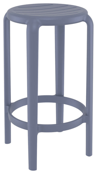 Tom Resin Counter Stool, Set of 2, Black, Dark Gray