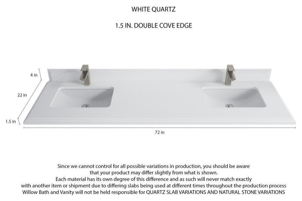 Malibu 72 Double Sink Bath Vanity in Black 1.5" White Quartz