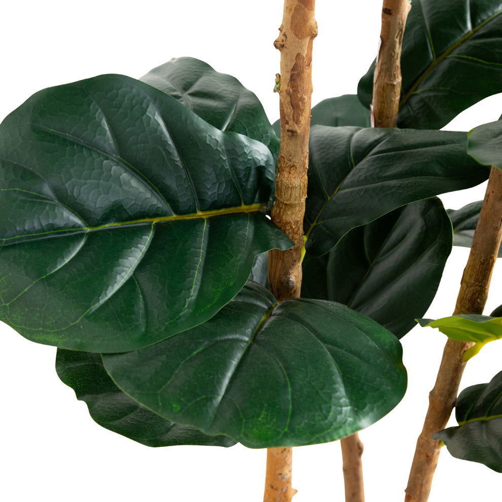 5ft. Artificial Fiddle Leaf Tree, Decorative White Planter