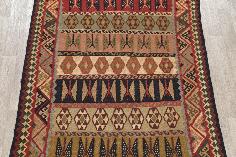 Kilim Oriental Traditional Carpet Hand-Woven Persian Wool Area Rug, 9'2"x6'6