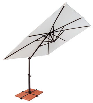 Skye 8.6' Square Umbrella With Cross Bar Stand, Ginkgo