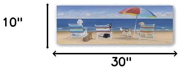 Dogs Perfect Beach Day Unframed Canvas Wall Art