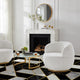 Inspired Home Shaniyah Accent Chair, Swivel, White/Gold Sherpa