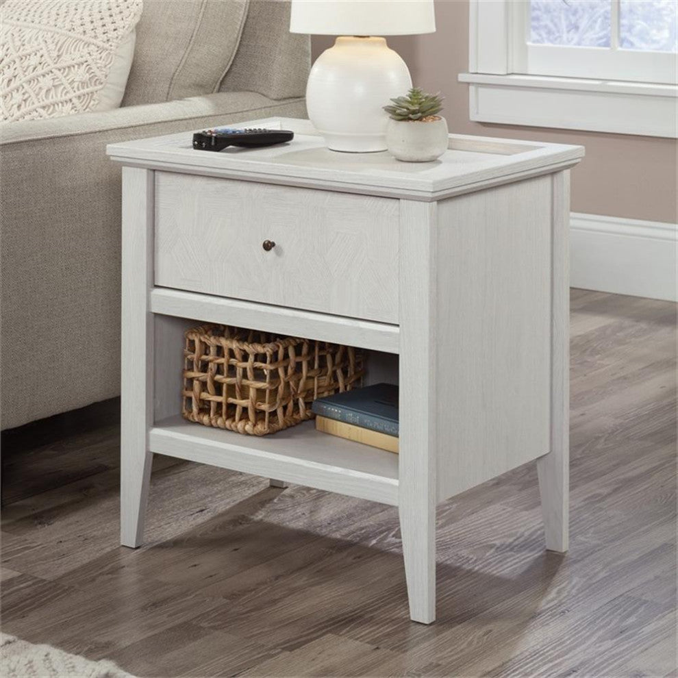 Sauder Larkin Ledge Engineered Wood Night Stand in Glacier Oak